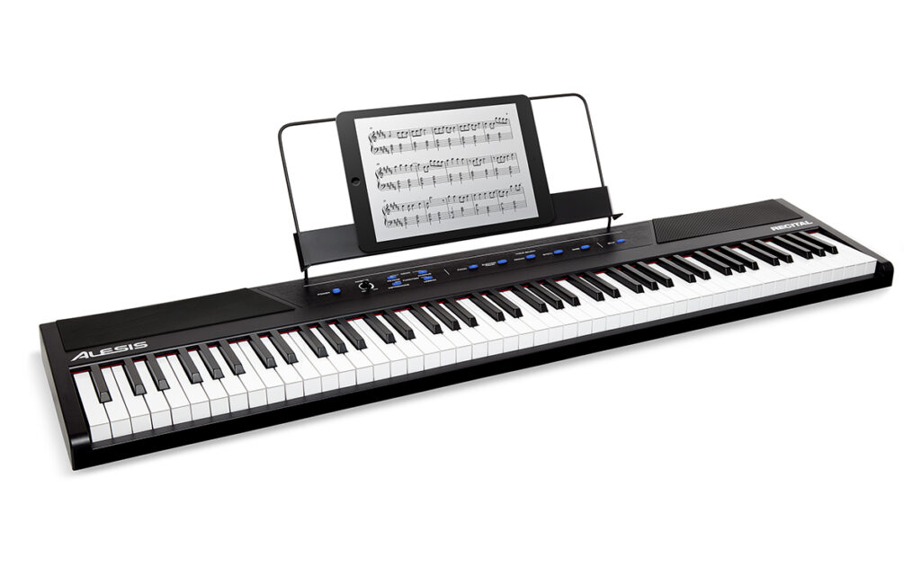 Alesis Recital Pro Digital Piano/Keyboard & YAMAHA PKBB1 Adjustable Padded Keyboard X-Style Bench Black,19.5 Inches 