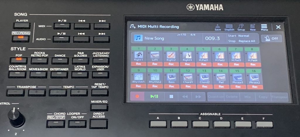 SX720-16 Track MIDI Recording