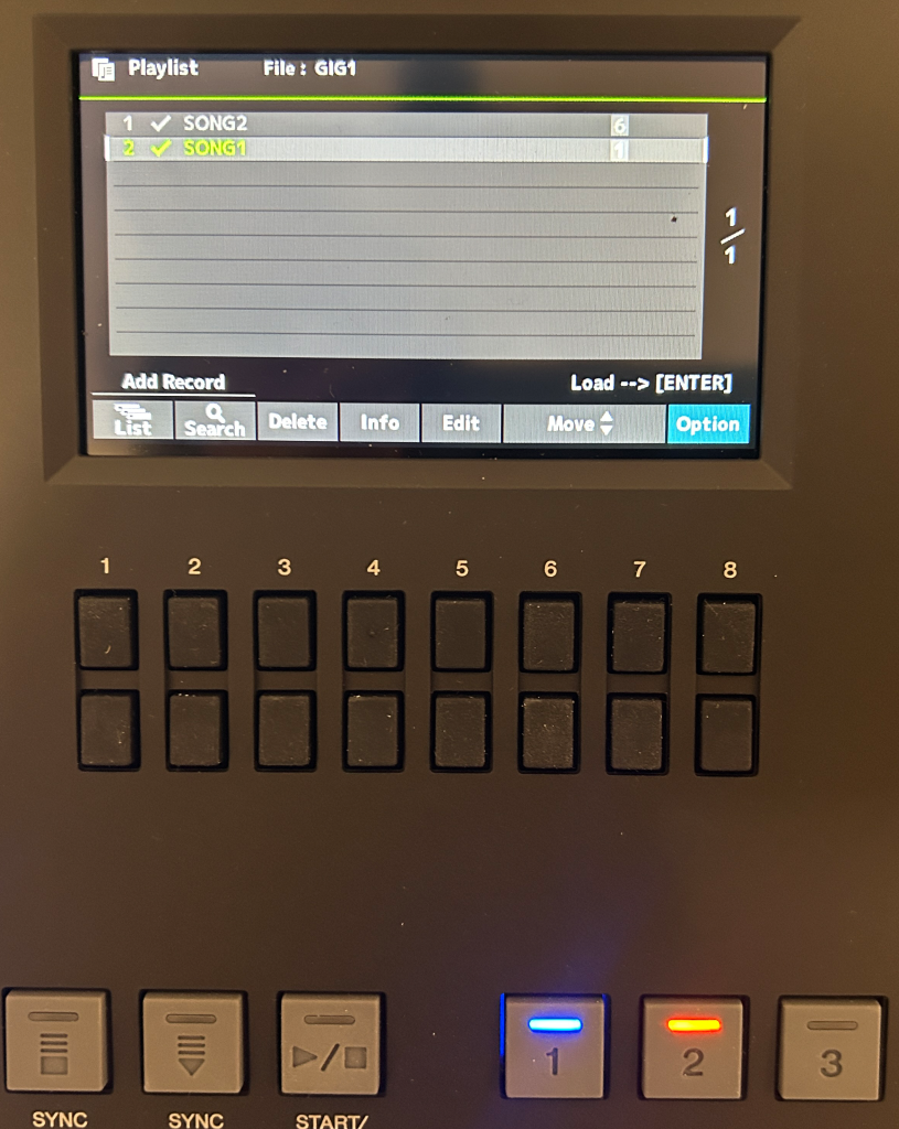 PSR-SX620: Playlists