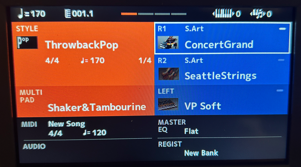 PSR-SX620: Screen
