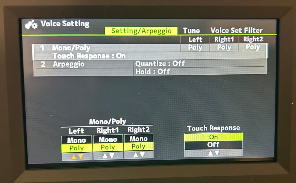 PSR-SX620: Voice Setting